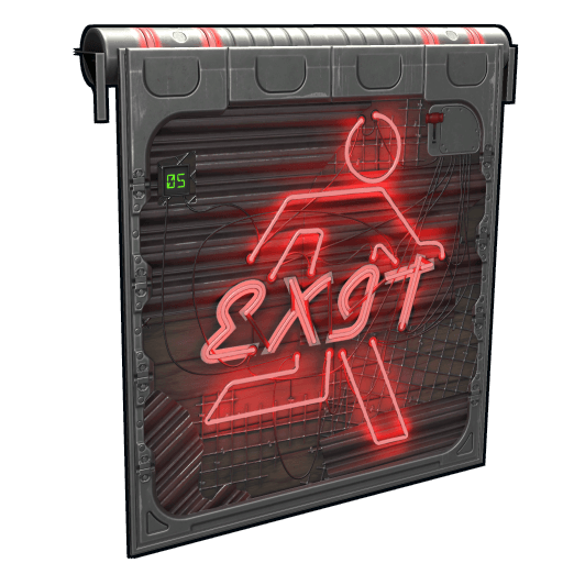 Neon Exit Garage Door