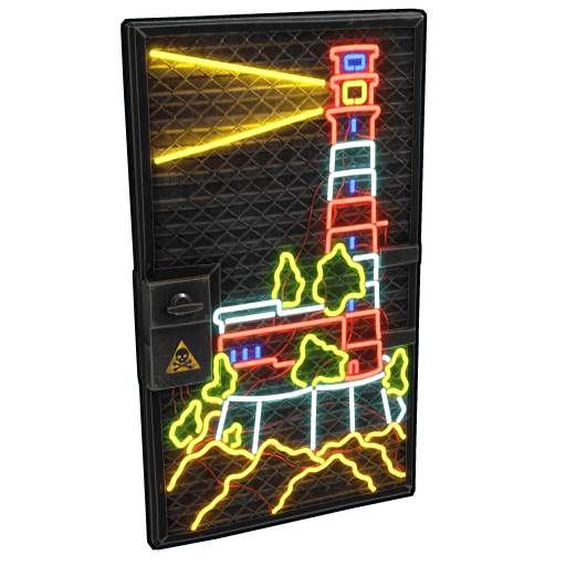 Neon Lighthouse Door